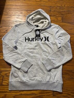 Hurley Light Gray Pullover Hoodie with Black Logo BNWT